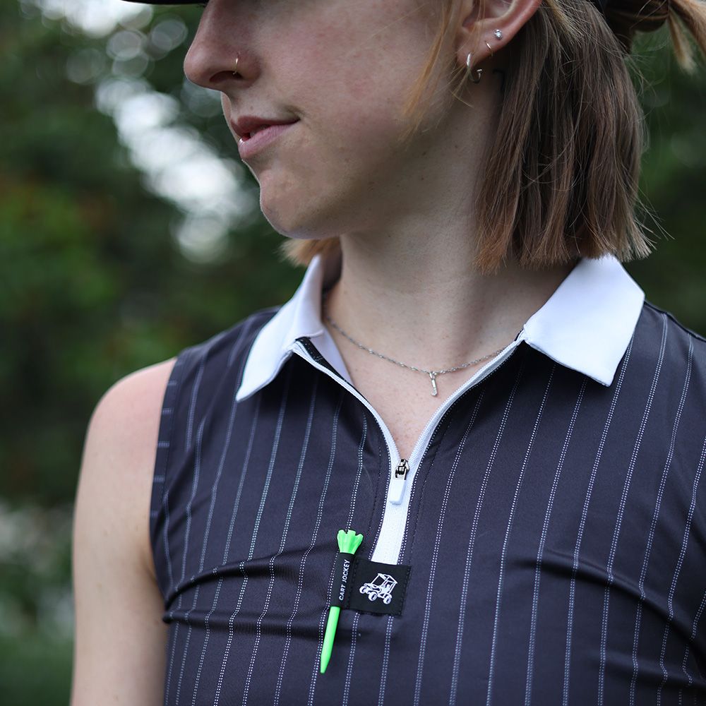The Pinstripe Graphic Polo - Womens