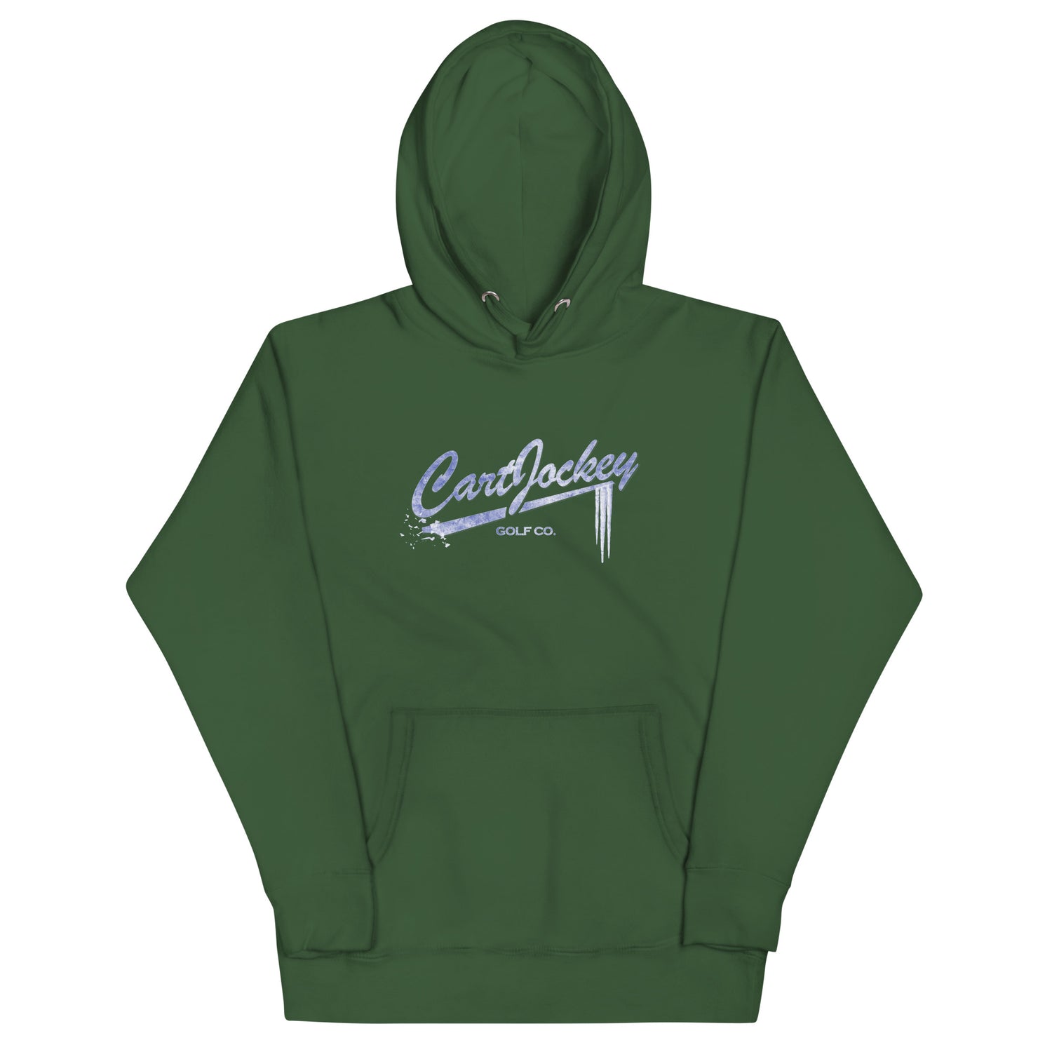 a green Frost Hoodie by Cart Jockey Golf with the word 'cooking' on it.
